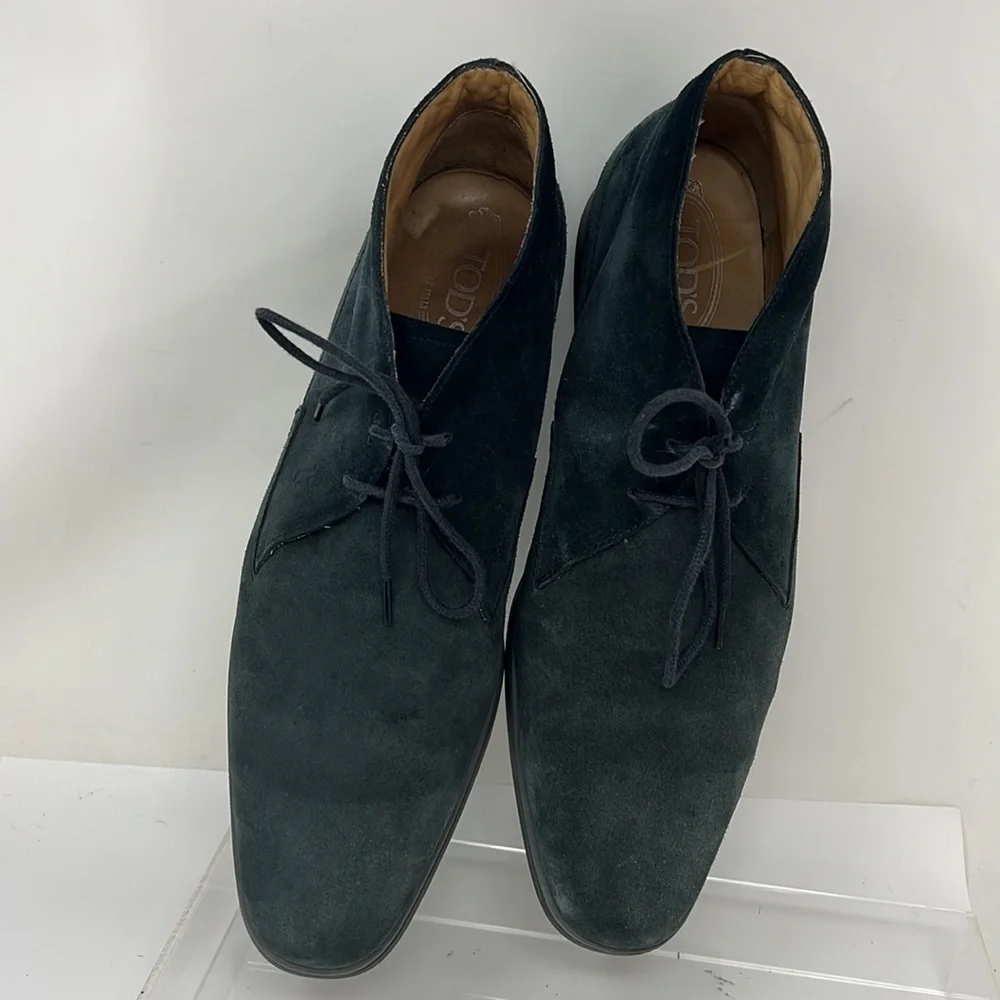 Tod’s Sz 10 Desert Boots in Blue Suede Chukka Boots Shoes